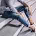 [] Quần áo mát mẻ mua quần jean nam mùa thu quần lọt khe chín quần Hàn Quốc phiên bản 2377 của Hàn Quốc - Quần jean jean nam Quần jean