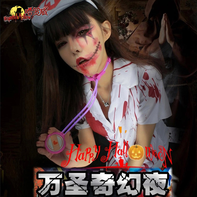 Halloween nurse costume cosplay costume female ghost festival horror bloody adult nurse doctor suit