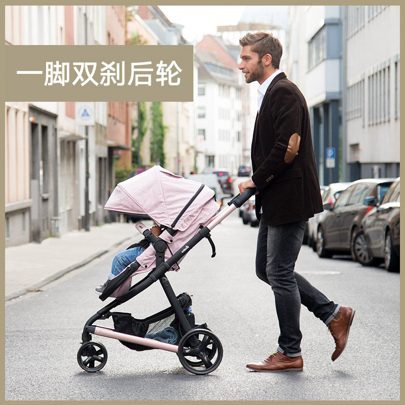 unilove high-view baby stroller folding baby car can sit reclining seat newborn sleeping basket trolley
