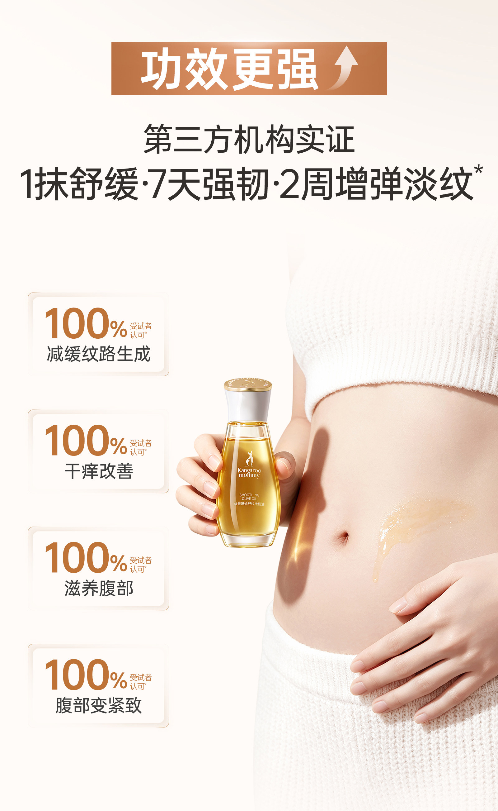 袋鼠妈妈橄榄油小金瓶妊纹路娠纹油按摩专用羊脂膏备孕舒纹路敏肌 — 13