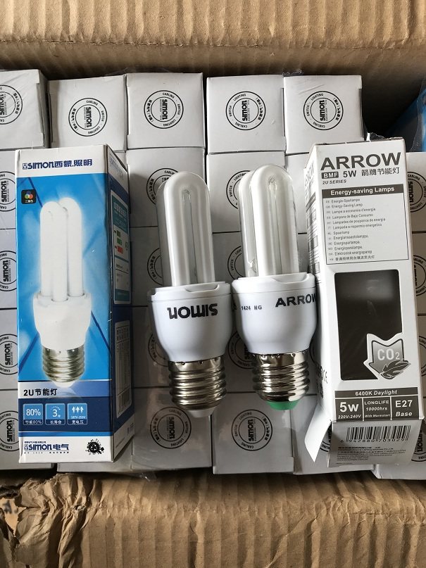 Energy-saving lamp 2u5w white light E27 straight tube with 6 primary colors