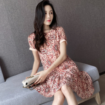 Silk dress womens summer new young temperament fashion Western style floral print large size mulberry silk skirt