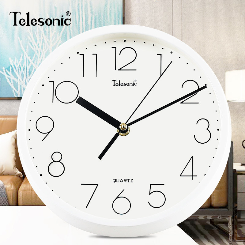 TELESONIC Uranus circular wall clock modern minimal silent clock drawing room decorated quartz clock