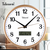 TELESONIC Uranus CALENDAR WALL CLOCK Simple modern QUARTZ CLOCK 14 inch living room mute clock Home