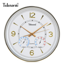 TELESONIC Uranus WALL CLOCK Modern simple mute clock LIVING room creative QUARTZ CLOCK WITH thermometer AND hygrometer