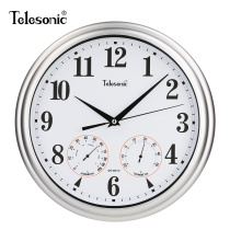 TELESONIC Uranus temperature AND humidity WALL clock thermometer AND hygrometer clock living room simple QUARTZ clock retro wall watch