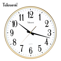TELESONIC Uranus ROUND WALL CLOCK Living ROOM Bedroom Silent BATTERY WALL CLOCK Modern Simple QUARTZ CLOCK