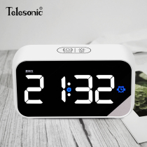 TELESONIC Uranus Bedside Alarm Clock Student Electronic Alarm Clock Silent Luminous Smart Music Digital Desk Clock