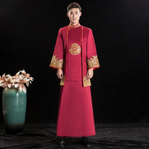 Xiuhe clothing family 2020 new mens Chinese wedding dress jacket robe toast dress Tang dress groom dragon and phoenix coat