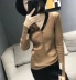 Áo len nữ tay dài Slim đáy phiên bản Hàn Quốc mới 2018 nhấn nút v-cổ màu nữ đan hàng đầu áo len cổ tim Đan Cardigan