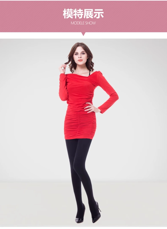 2 Langsha 2200D quần lửng mùa xuân và mùa thu vớ dày chống móc bên ngoài mặc quần legging cỡ lớn quần dày ấm