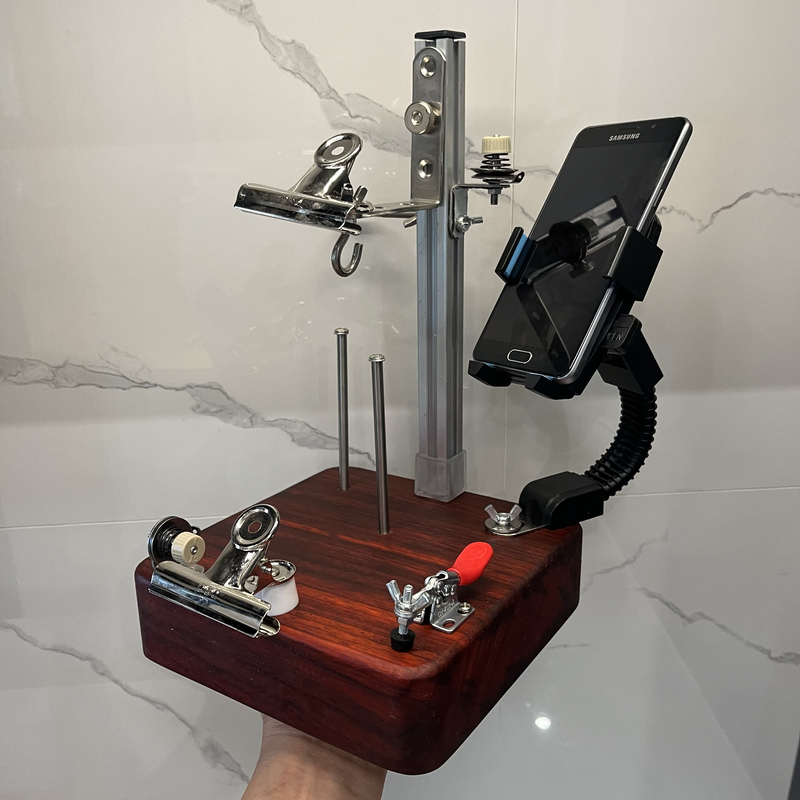 Small Red Rosewood Weaving Frame, Weaving Workbench, Handcrafted Rope Weaving, Heavy-Duty, Won'T Slip, Protects the Cervical Spine