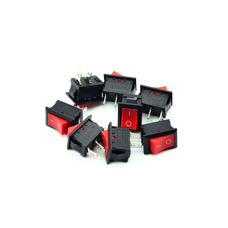 Rocker switch boar-shaped rocker power button 250V 250V 125V 125V 10A 10A feet red Two-plug DC