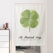 Nordic four-leaf clover modern simple fabric door curtain European home bathroom bedroom partition curtain free of perforated half curtain