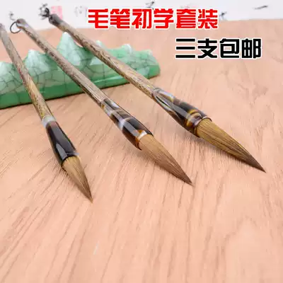 Wenfang four treasures brush set Wolf brush brush large, medium and small Kai student calligraphy beginner introduction factory wholesale
