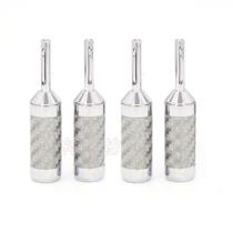 OEM card slot white carbon fiber 24k rhodium plated Banana plug speaker banana horn plug