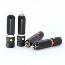 Fever rhodium-plated audio RCA lotus plug soldering RCA audio signal plug coaxial line plug