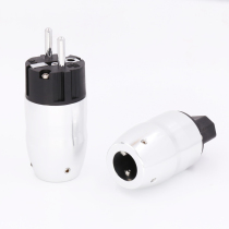 OEM high grade aluminum alloy fever audio European standard power plug HIFI power amplifier rhodium plated White plug
