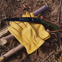 Camping outdoor gloves camping safely and afflicted bison skin yellow men and women picking Bushcrft gloves