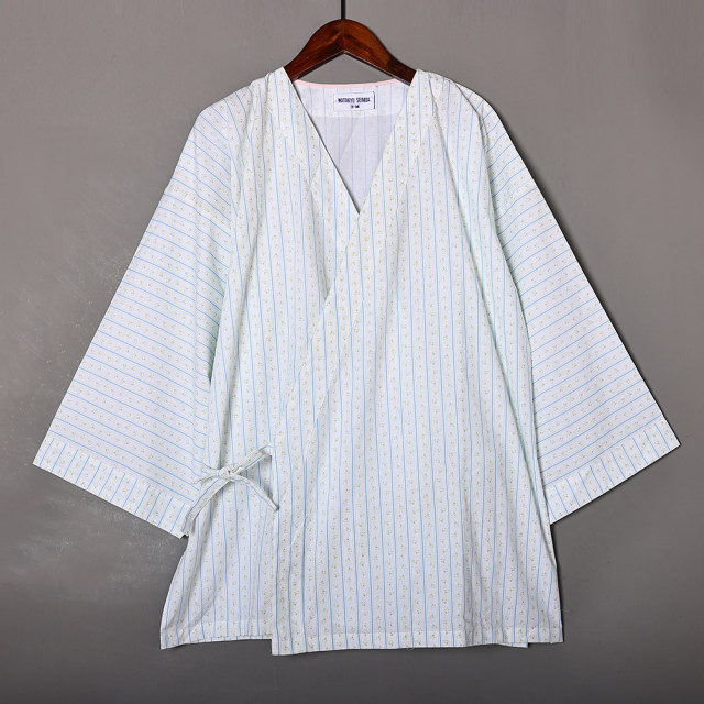 Japanese fresh kimono home clothes spring and autumn loose casual home clothes slim V-neck breathable lace-up floral pajamas