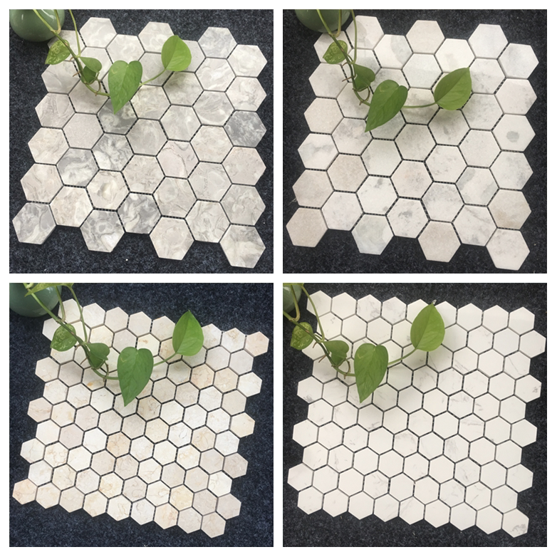 Nordic tile marble material mosaic Hexagonal hexagonal white Kitchen Balcony dressing room Bathroom Wall Brick