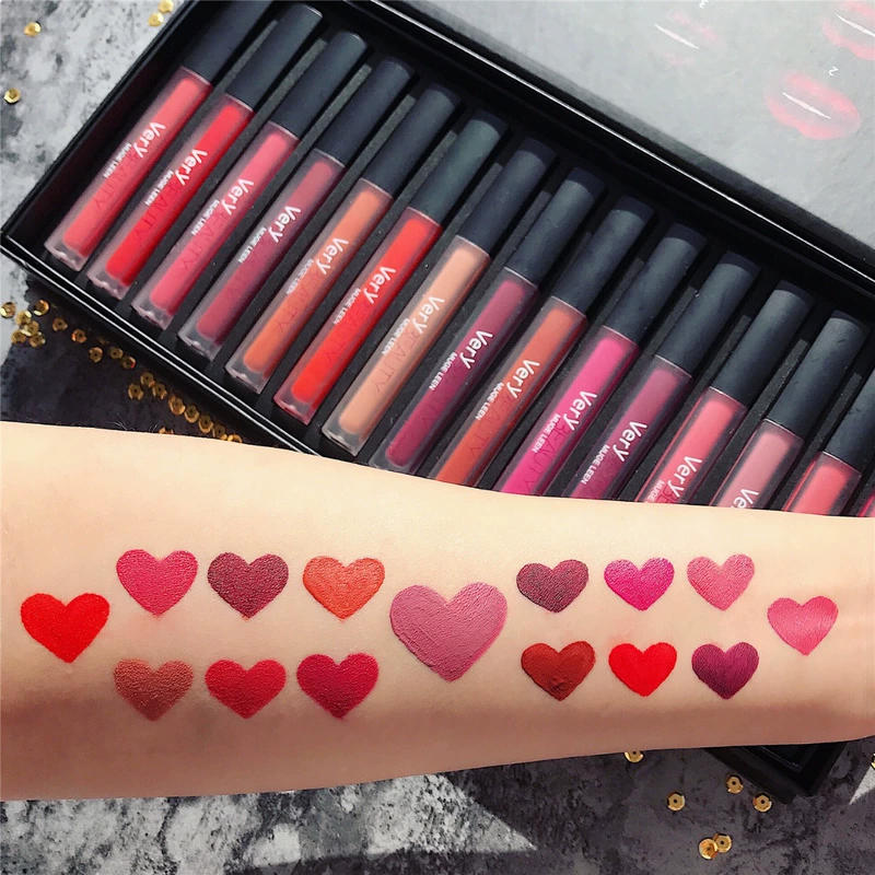 Son lì Super Fire Matte Lip Glaze 15 bộ dưỡng ẩm lâu bền không làm mất màu Hàn Quốc Màu môi không thấm nước Yanjiu Dog Lipstick - Son bóng / Liquid Rouge