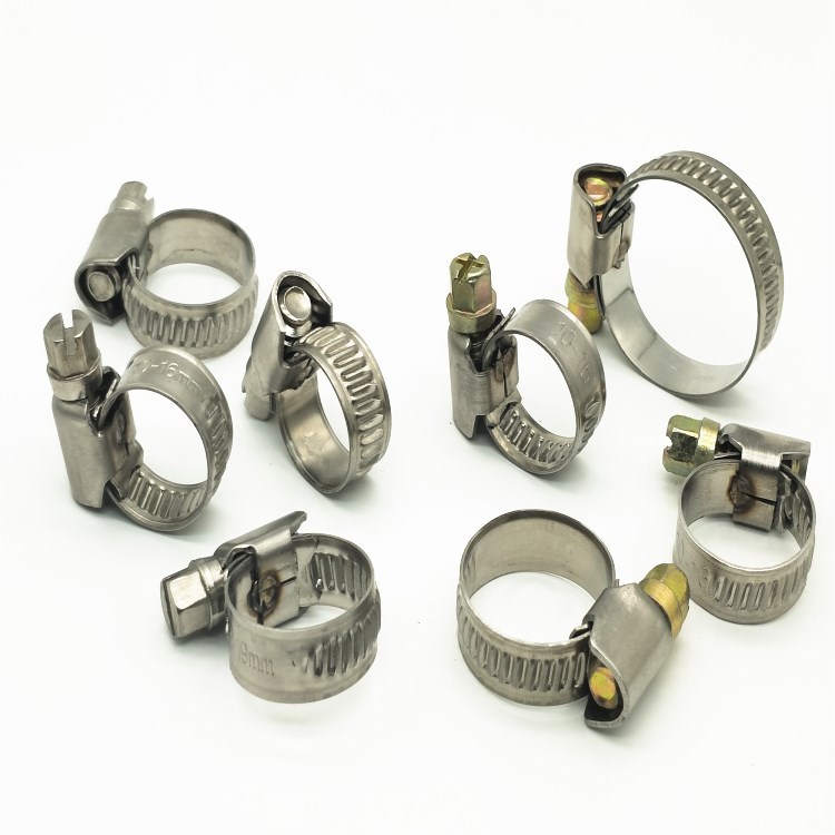 German stainless steel hose hoop gas pipe clamp automobile water pipe clip impermeable concave-convex buckle throat hoop 10-130mm