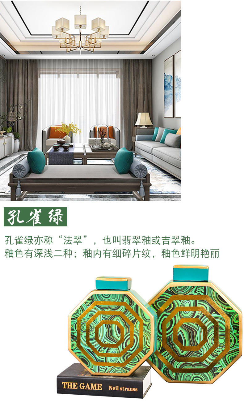 New Chinese style light key-2 luxury ceramic vase furnishing articles wine cabinet decoration American TV ark, porch creative furnishing articles household act the role ofing is tasted