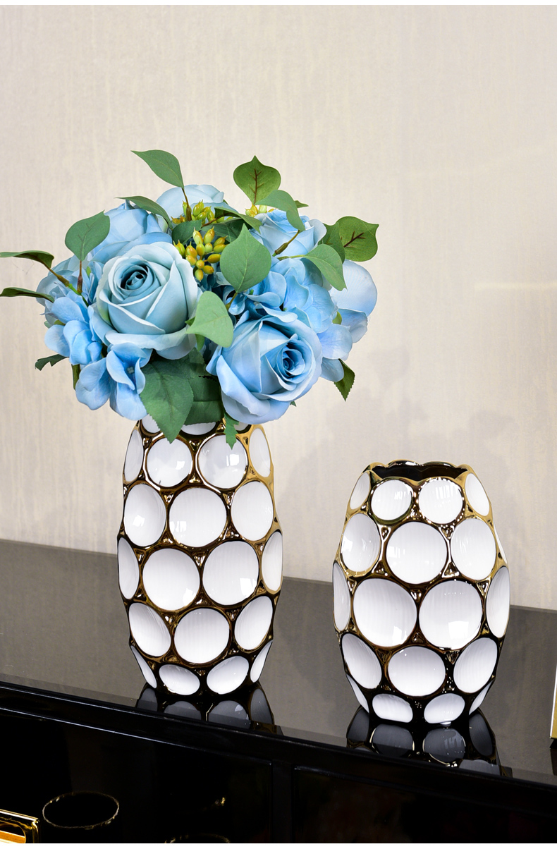 Modern household adornment light much creative ceramic vase furnishing articles sitting room porch new Chinese flower arranging American table
