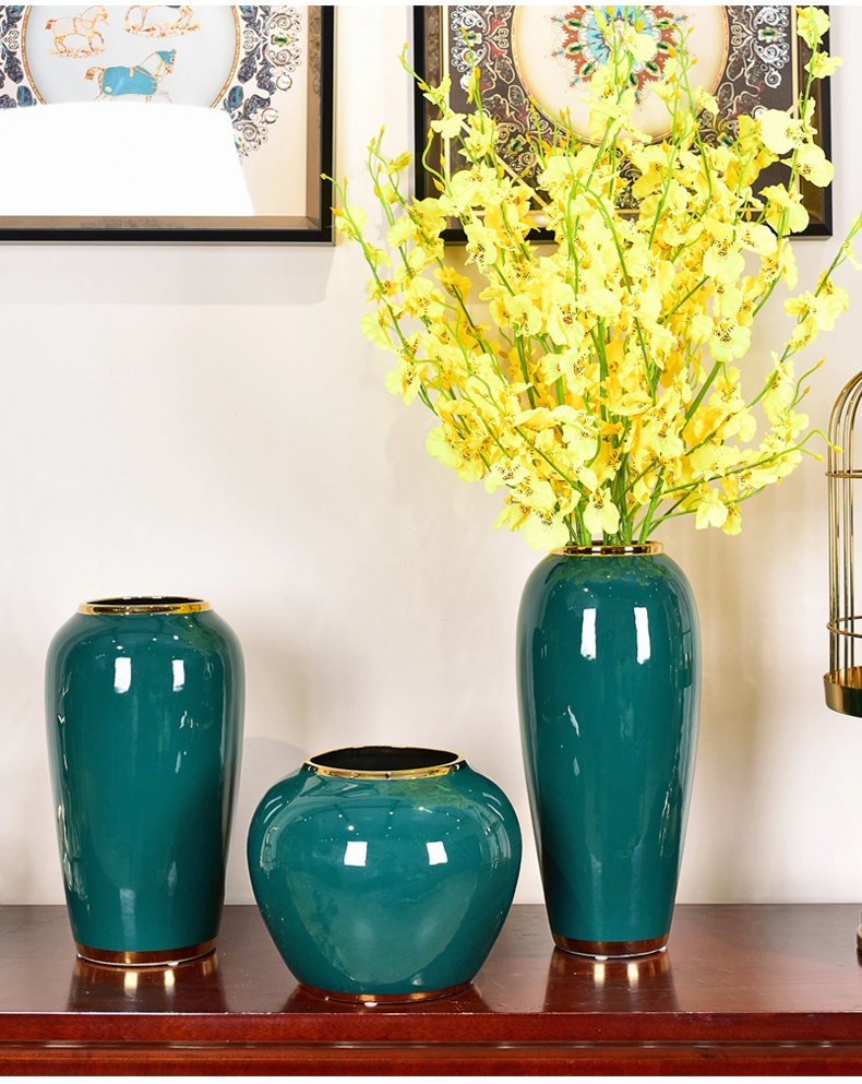 Modern household adornment light much creative ceramic vase furnishing articles sitting room porch new Chinese flower arranging American table