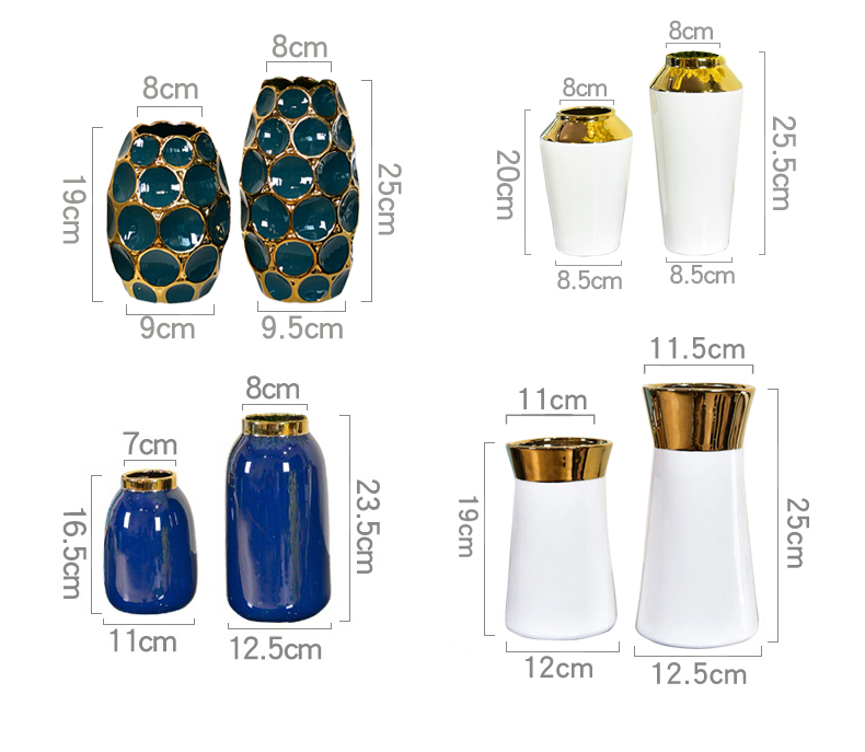 Modern household adornment light much creative ceramic vase furnishing articles sitting room porch new Chinese flower arranging American table