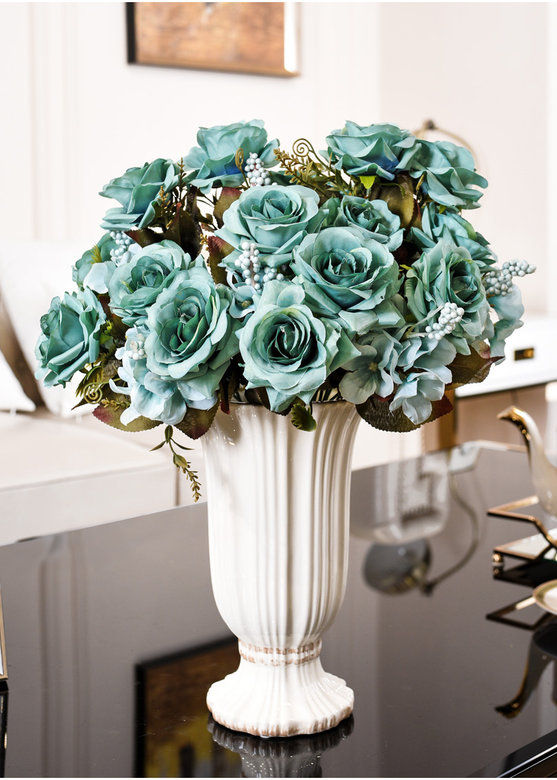 Contracted and I white ceramic vase north European style living room TV cabinet table dry flower arranging flowers decorative floral decorations