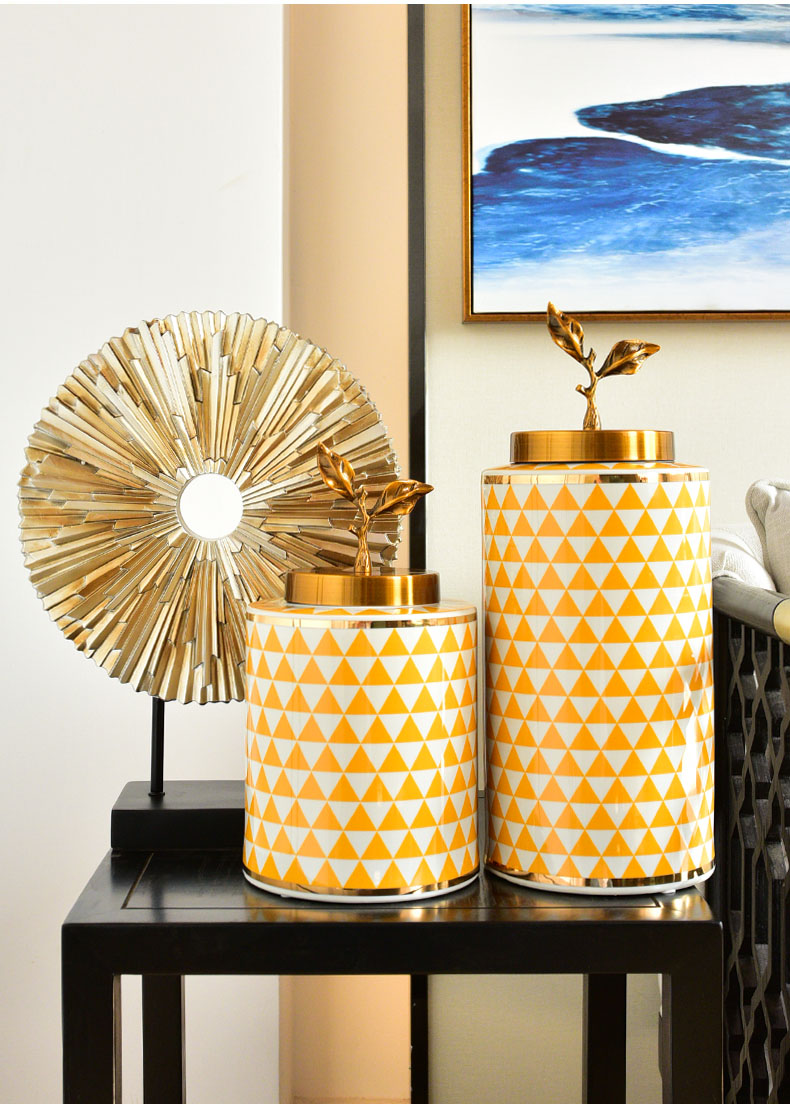 The modern new Chinese TV sitting room porch light much creative ceramic furnishing articles vase household adornment is placed between The example
