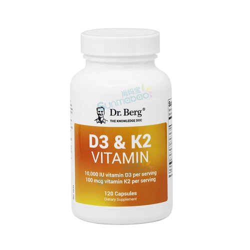 American Direct Manal Dr. Berg's Vitamin D3 & K2 MK7 Скелет сердца Health 120 Взрослых