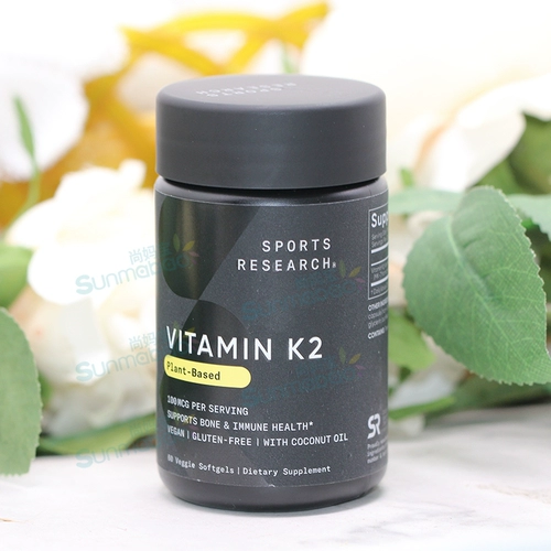 Американские спортивные исследования витамина K2 Bone Heart Blood Healthy Health Health Mk-7 100 мкг 60 капсулы
