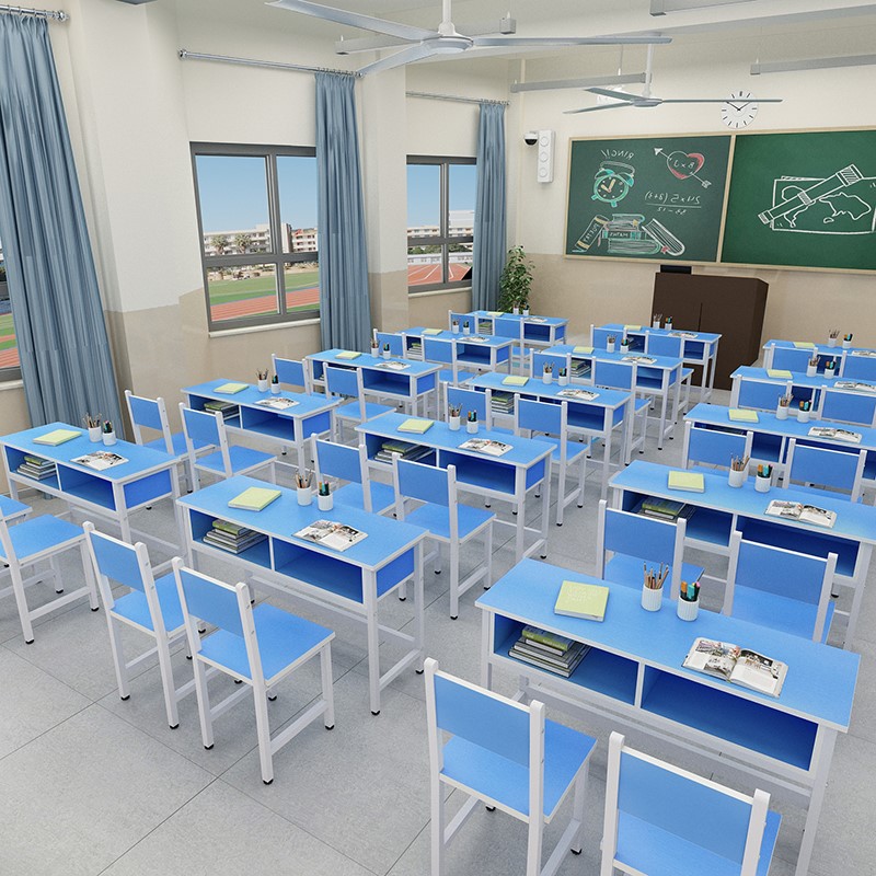 School desks and chairs company training table student tutoring tutorial double-layer writing desk educational institution strip drawer