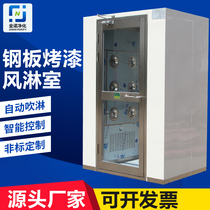 Steel plate paint air shower Stainless steel single single blow double double blow dust-free workshop Air shower door cargo shower room channel