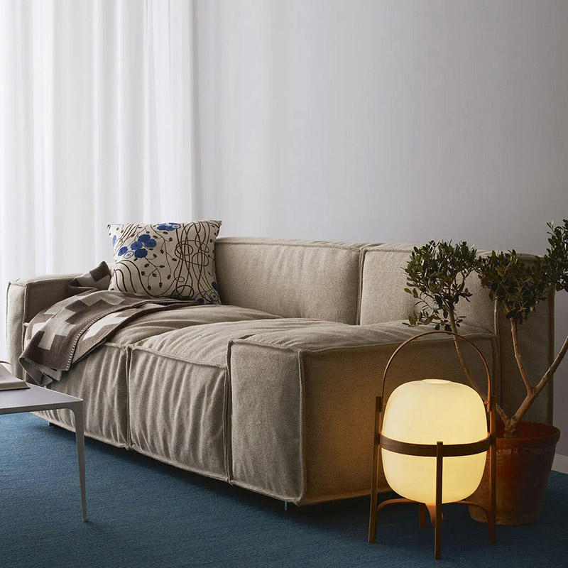 Italian minimalist fabric sofa Nordic wabi-sabi living room small apartment down latex technology cloth free dismantling and washing sofa