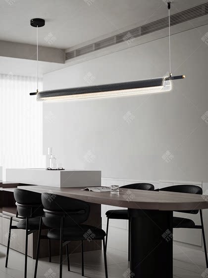 Italian Minimalist Restaurant Chandelier, Post-Modern Minimalist Bar Counter, High-End Personalized Designer Creative Island Strip Lighting