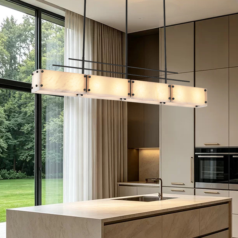 French-Style Light Luxury Natural Marble Dining Room Chandelier, Hotel Villa Sales Office Tea Room Island Bar High-End Black Lamp French-Style Light Luxury Natural Marble Dining Room Chandelier, Hotel Villa Sales Office Tea Room Island Bar High-End Black Lamp