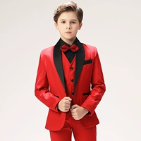 Костюм, красный комплект, куртка, штаны, рубашка, галстук-бабочка, жилет