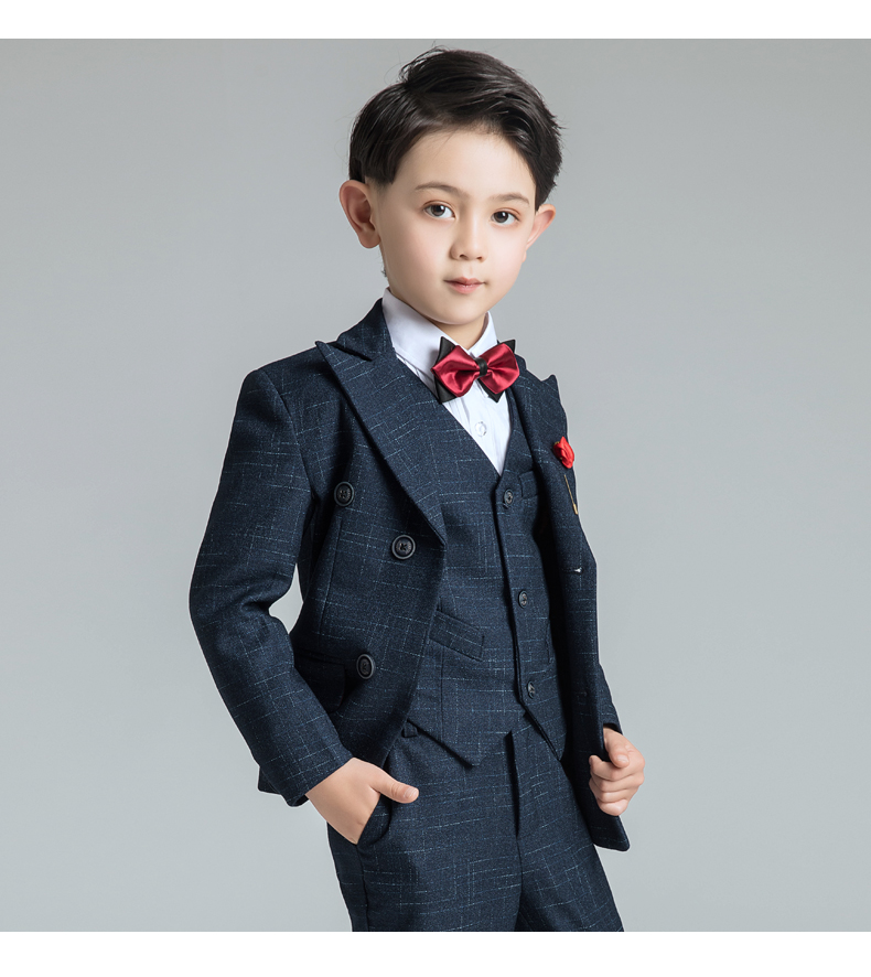 Hoa cô gái ăn mặc nam piano trang phục hoa cô gái hiệu suất quần áo phù hợp với cậu bé phù hợp với bộ vest nhỏ trong mùa thu lớn trang phục đi tiêc trẻ em cao cấp