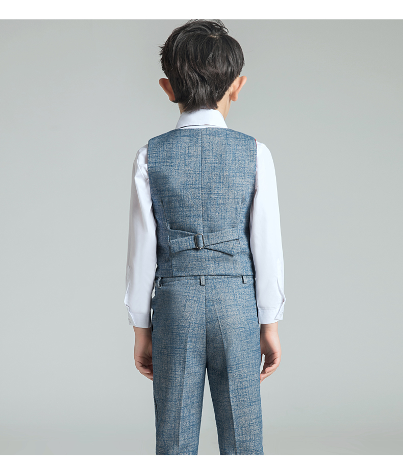 Hoa cô gái ăn mặc trẻ em phù hợp với cậu bé đàn piano trang phục trình diễn sàn catwalk đám cưới quần áo trẻ em cậu bé lớn Anh vest phù hợp với đồ vest bé trai