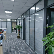 Guangdong double glass louver office glass partition wall Sound insulation tempered aluminum alloy high partition wall Dongguan partition wall