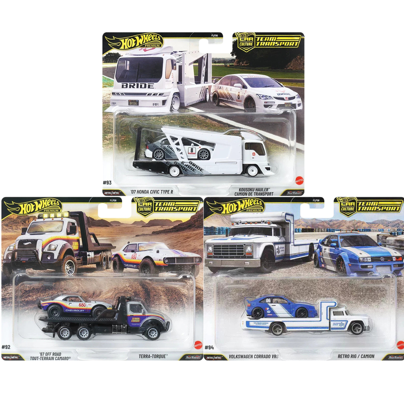 Hot Wheels Gold Label Car Culture: Honda Civic Tr, Chevrolet Camaro, Volkswagen Corrado, Transport Fleet Hot Wheels Gold Label Car Culture: Honda Civic Tr, Chevrolet Camaro, Volkswagen Corrado, Transport Fleet