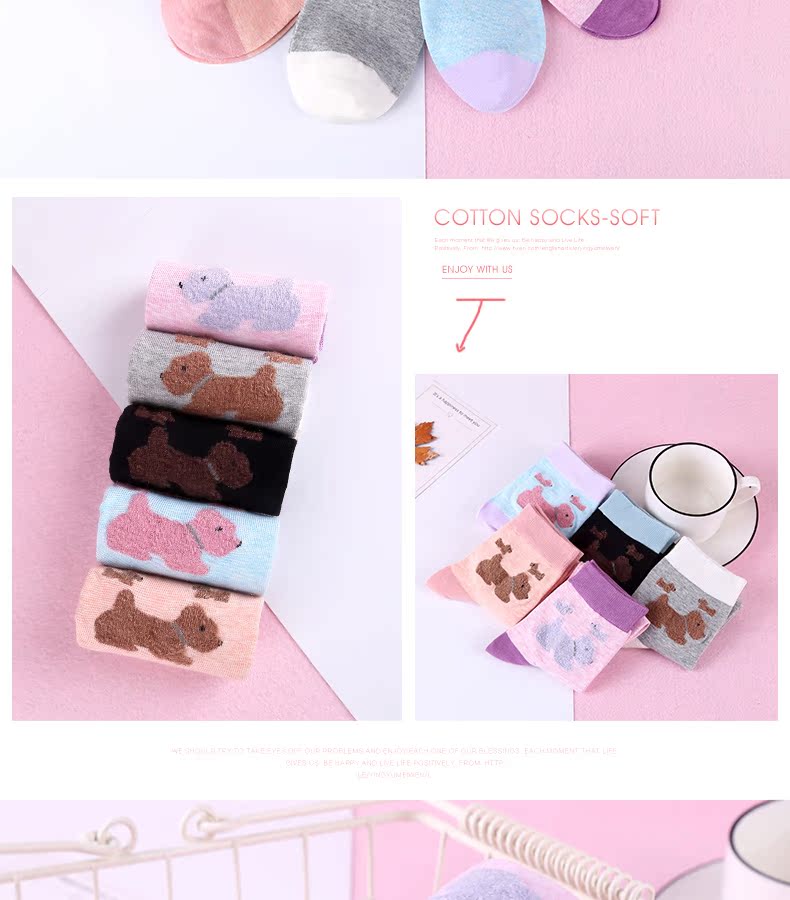 Vớ nữ Langsha cotton ống mùa xuân và mùa thu Phiên bản Hàn Quốc của tất nữ vớ cotton bốn mùa vớ cotton không khử mùi và thấm mồ hôi tất bàn nữ đẹp