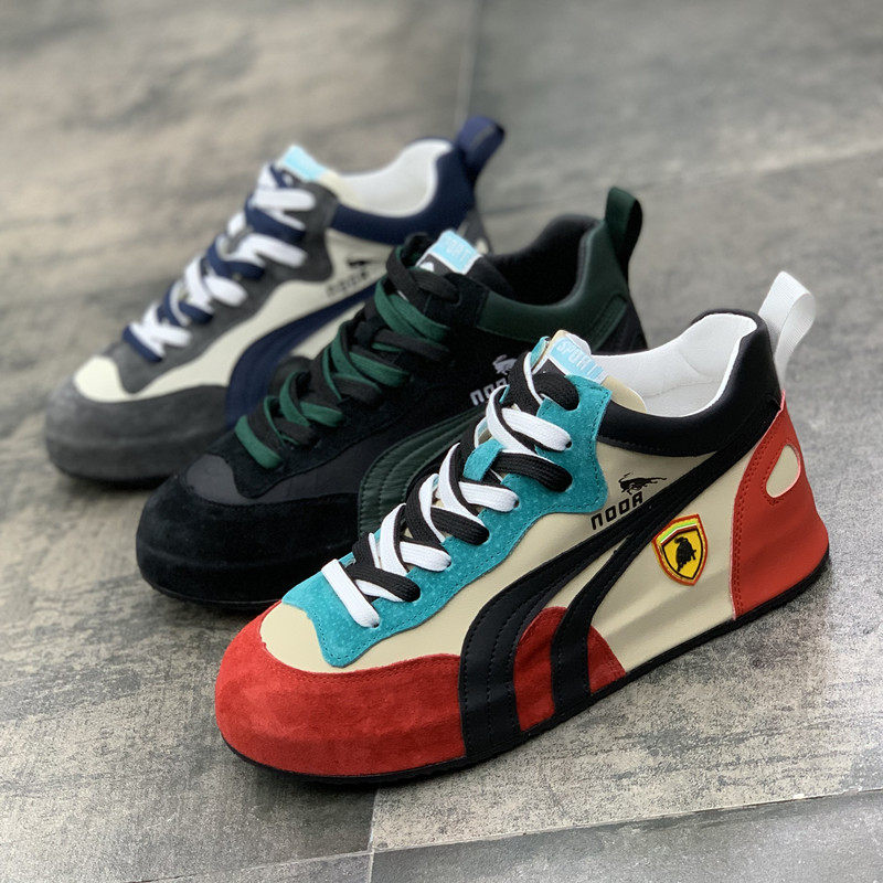 Net red men's shoes spring new inner heightening fried street Old daddy Shoe Men's Korean version Spelled High Cylinder Plus Suede Casual Board Shoe Tide