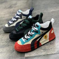 Net red mens shoes spring new inner heightening fried street Old daddy Shoe Mens Korean version Spelled High Help Plush Casual Board Shoe Tide