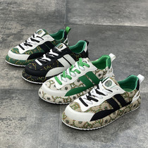 Europe Station New Personality Spelled letters Breathable Casual Shoes Men Spring Summer 100 Hitch Linen Thick Underfloor Shoe Tide