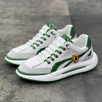 Mens shoes spring and summer new breathable ice silk cloth casual sneaker mens tennis red 100 hitch a foot pedal white add high board shoes